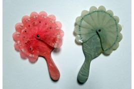 Fantastic plastic! Novelty fans, art deco period.