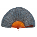 Blue jay, feather fan, late 19th century