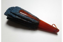 Blue jay, feather fan, late 19th century