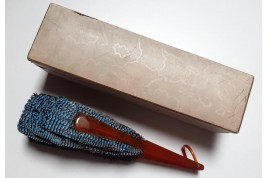 Blue jay, feather fan, late 19th century