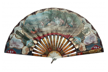 The colors of the party,  19th-century pastiche fan