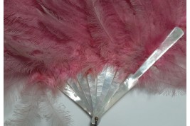 Pink rhea, feather fan circa 1925