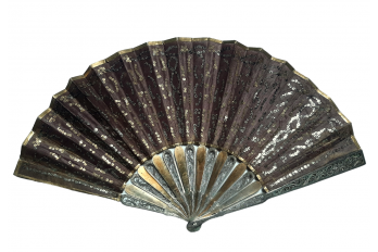 Purple, silver and vermeil.  Fan early 19th century