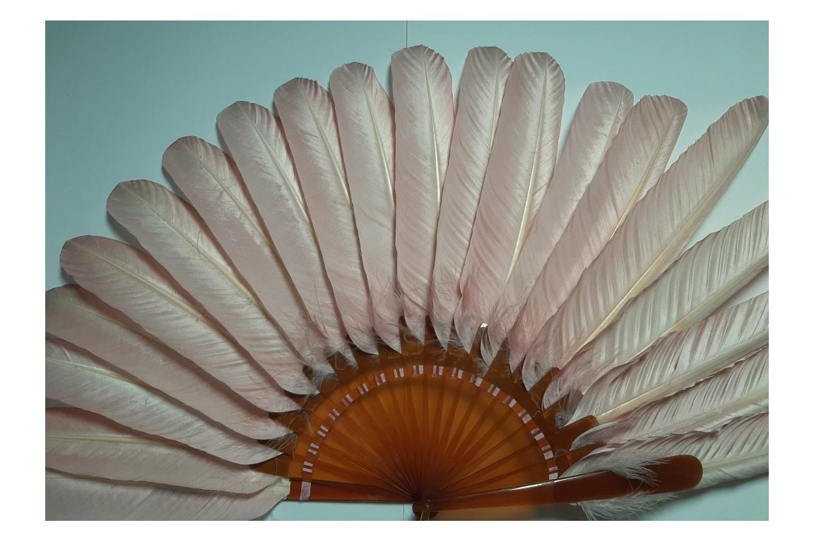 Pink goose, fan circa 1900-10