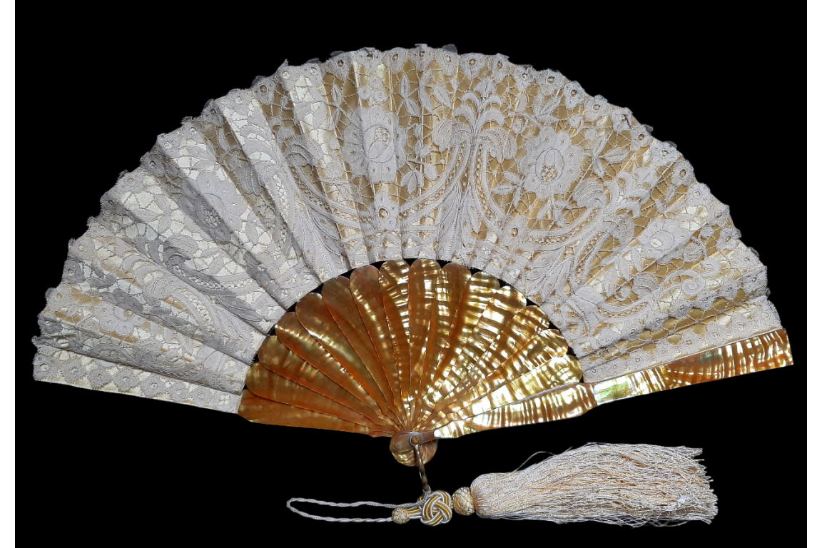 Yellow. Fan circa 1900