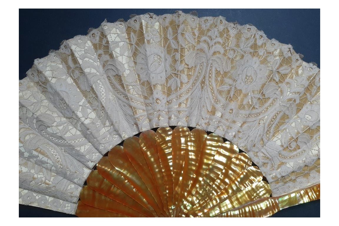 Yellow. Fan circa 1900