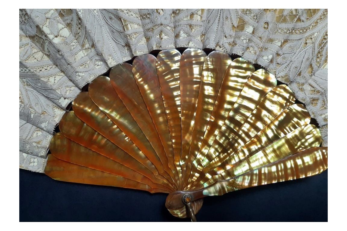 Yellow. Fan circa 1900