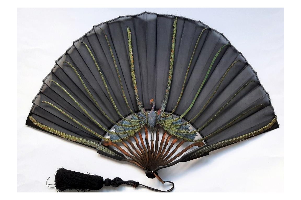 Peacock,  period Art Nouveau fan