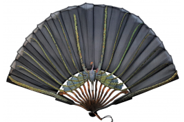 Peacock,  period Art Nouveau fan