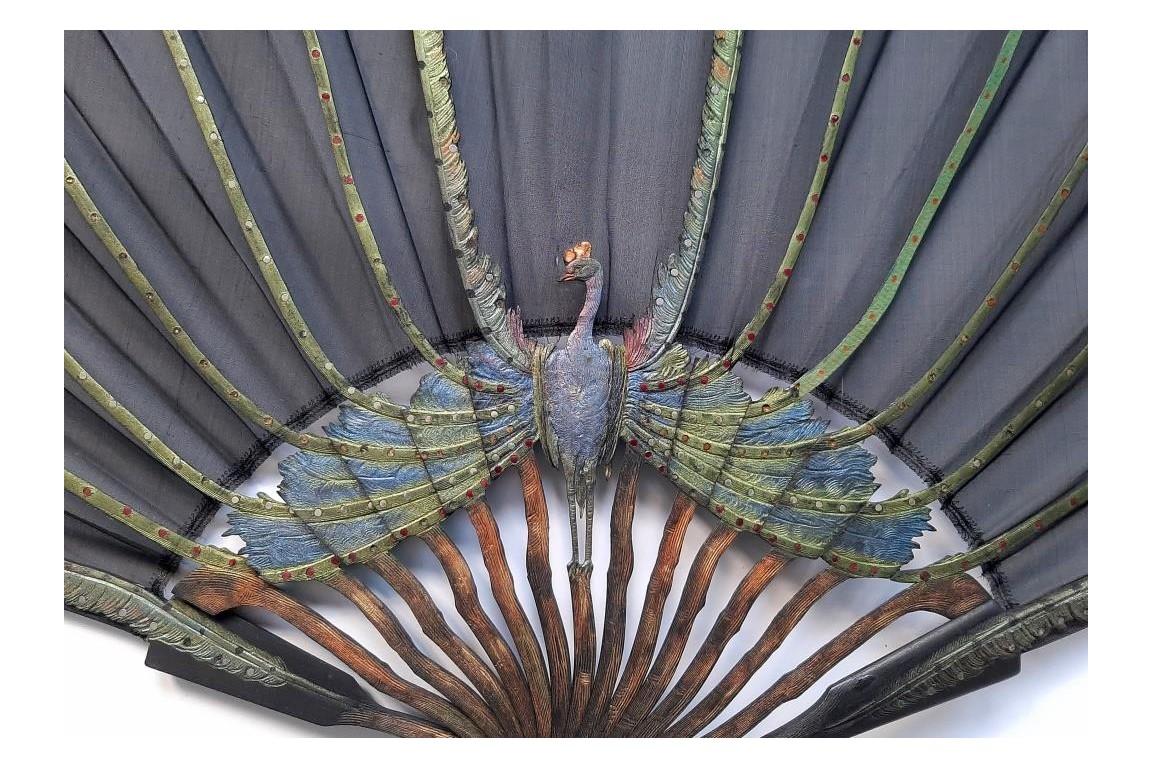 Peacock,  period Art Nouveau fan