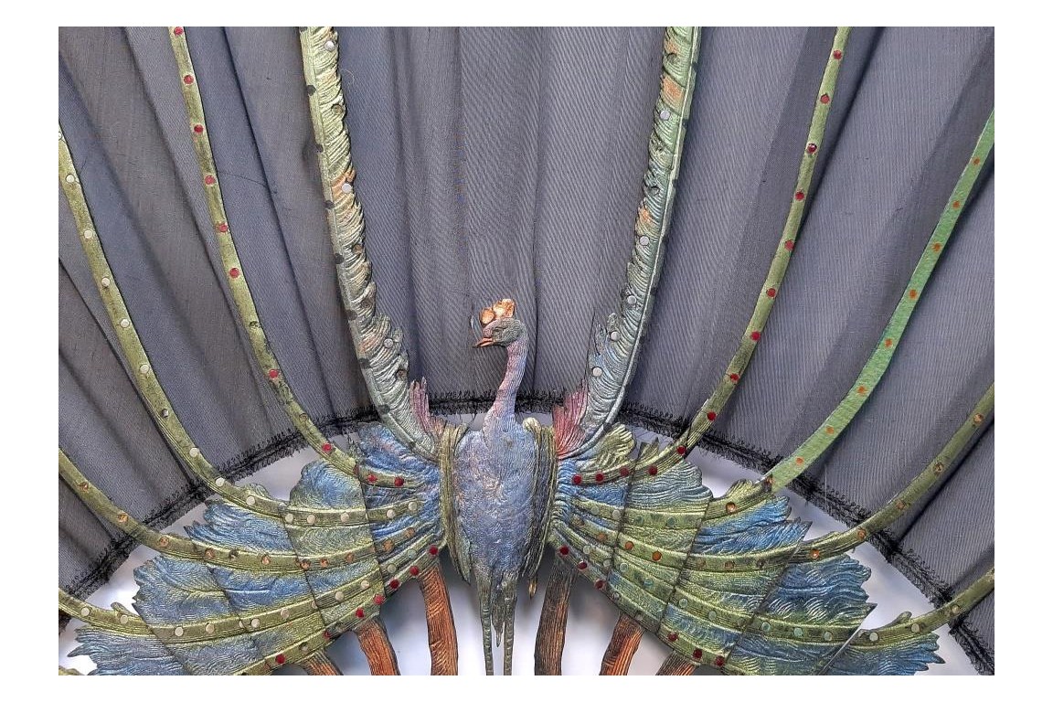 Peacock,  period Art Nouveau fan