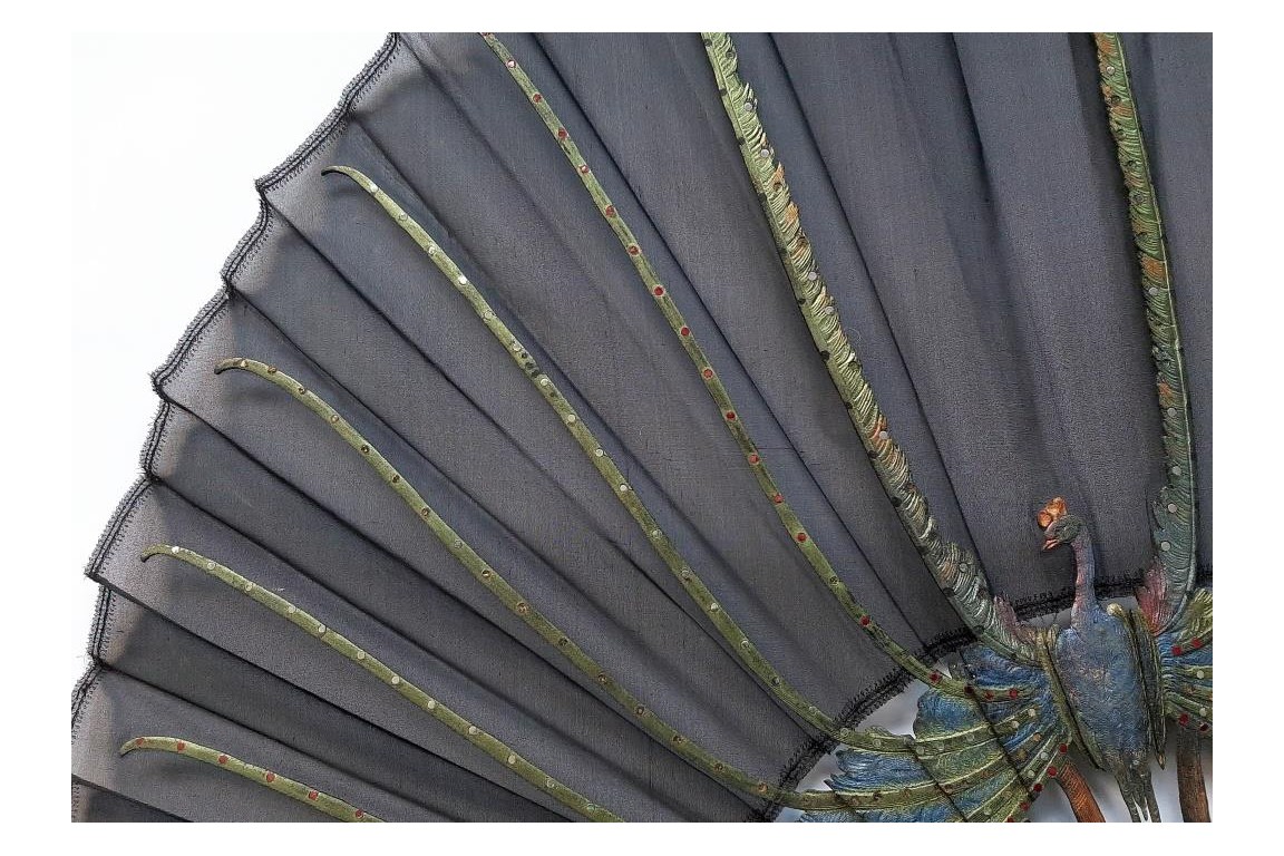 Peacock,  period Art Nouveau fan