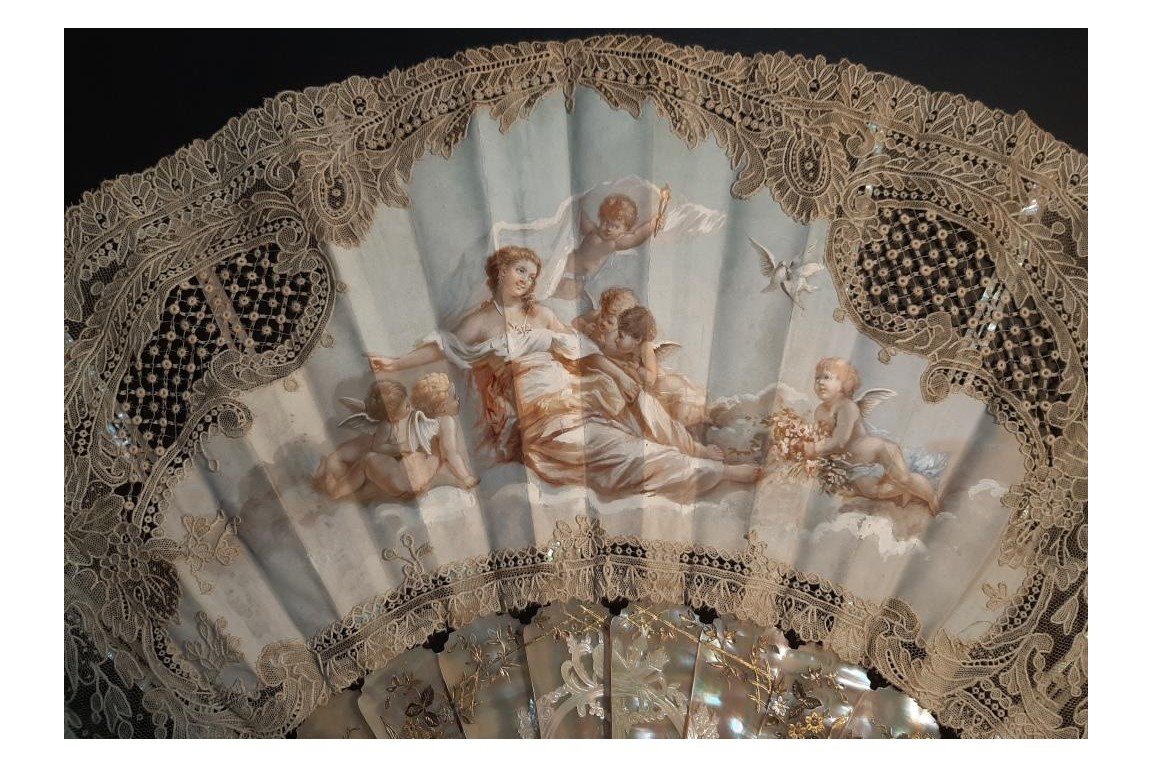 Venus pointing the way to love, fan circa 1860