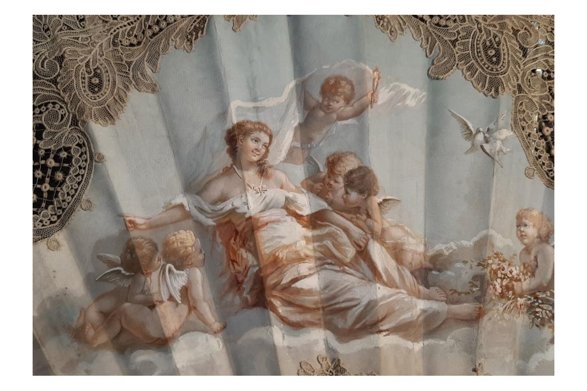 Venus pointing the way to love, fan circa 1860