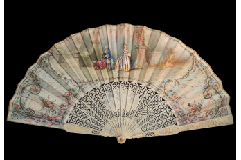 Shyness in love, fan by Edouard Lièvre, circa 1860-70