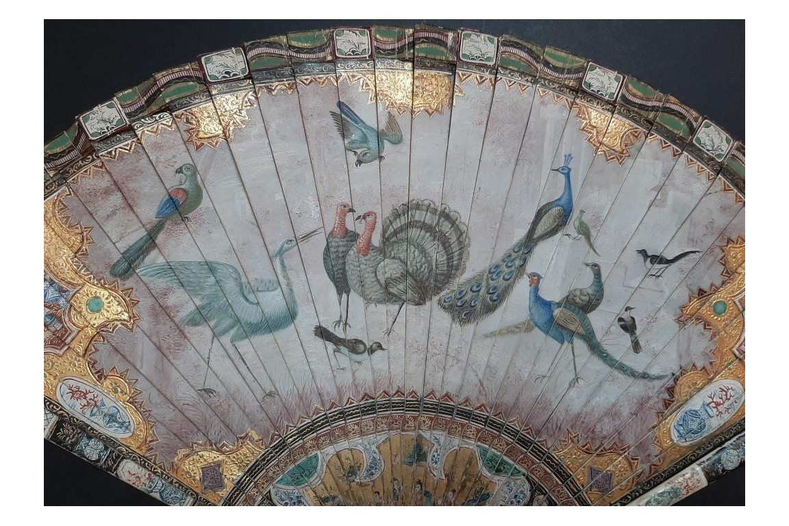 Wonderful birds, fan circa 1690