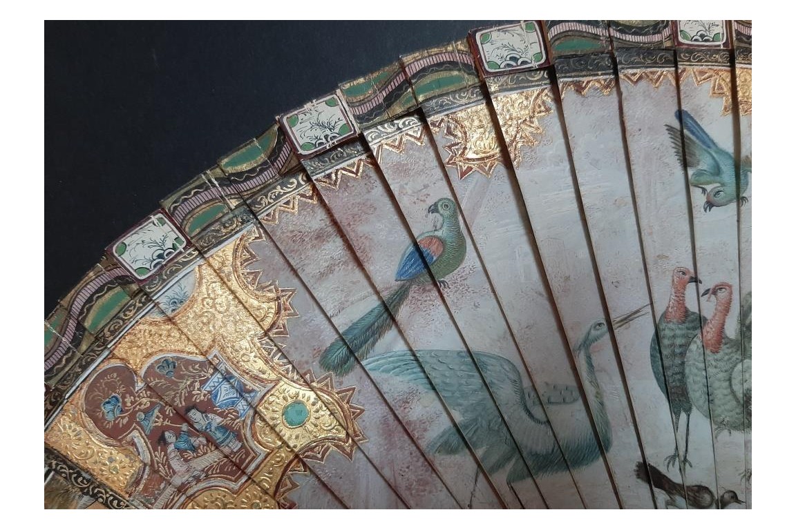 Wonderful birds, fan circa 1690