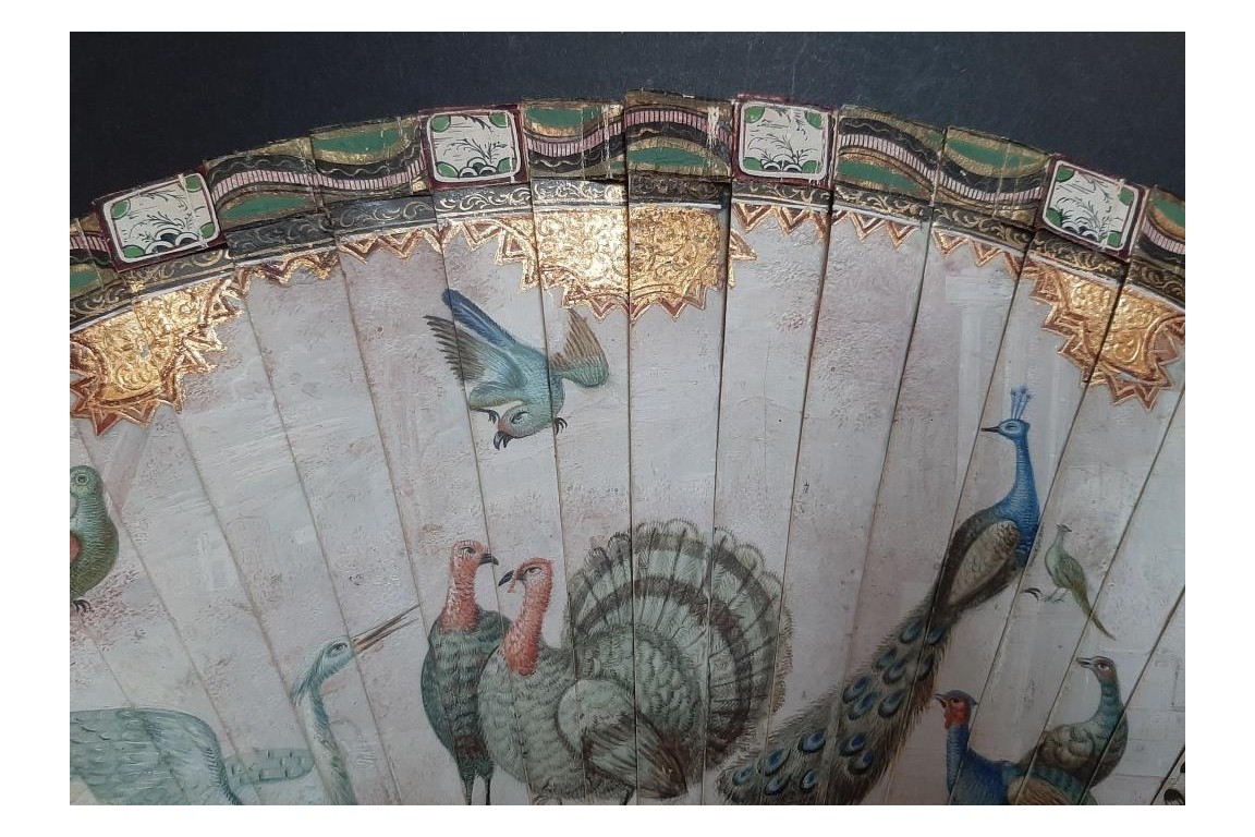 Wonderful birds, fan circa 1690