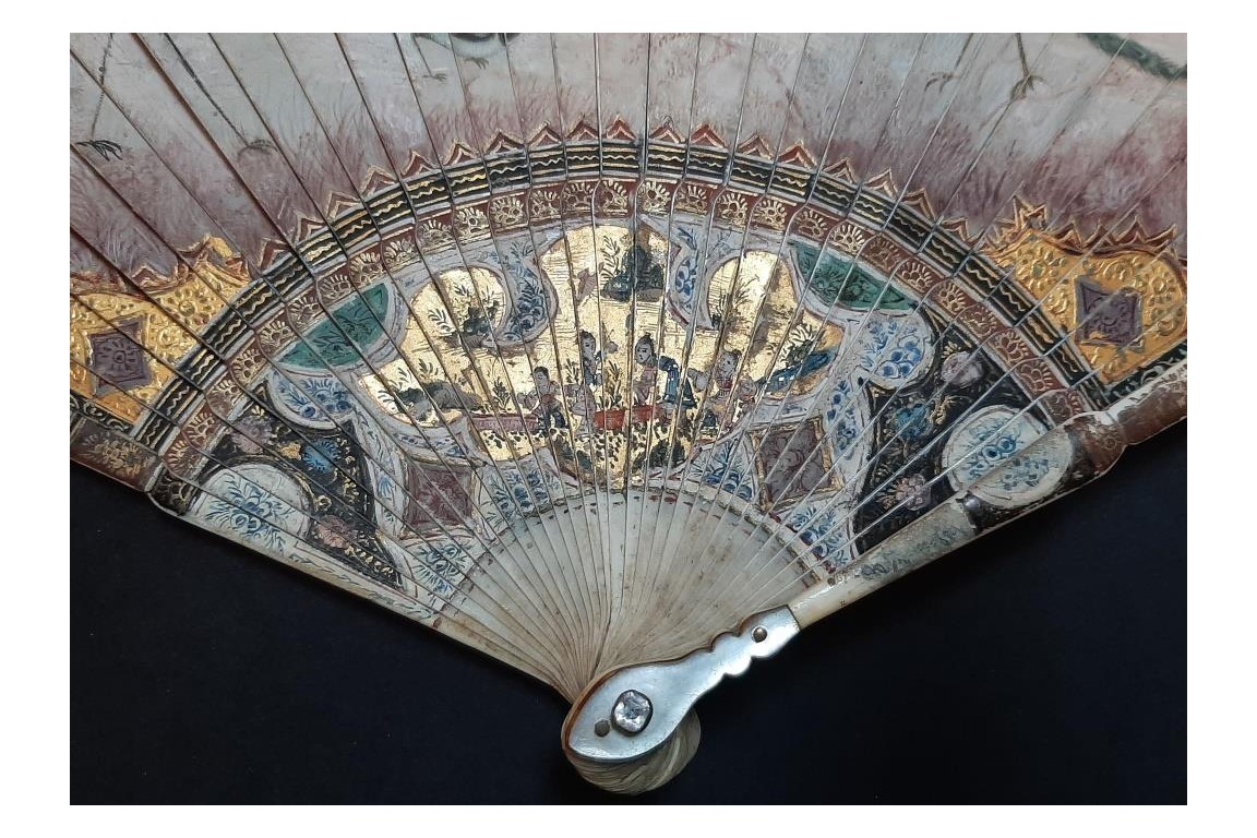 Wonderful birds, fan circa 1690