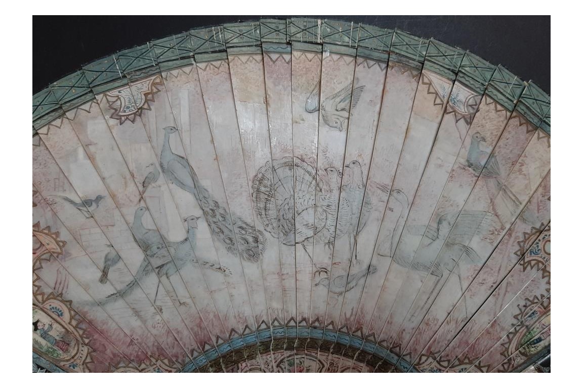 Wonderful birds, fan circa 1690