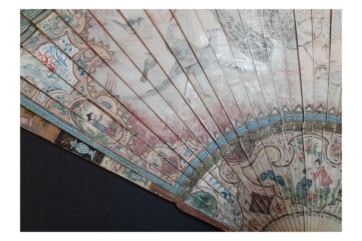 Wonderful birds, fan circa 1690