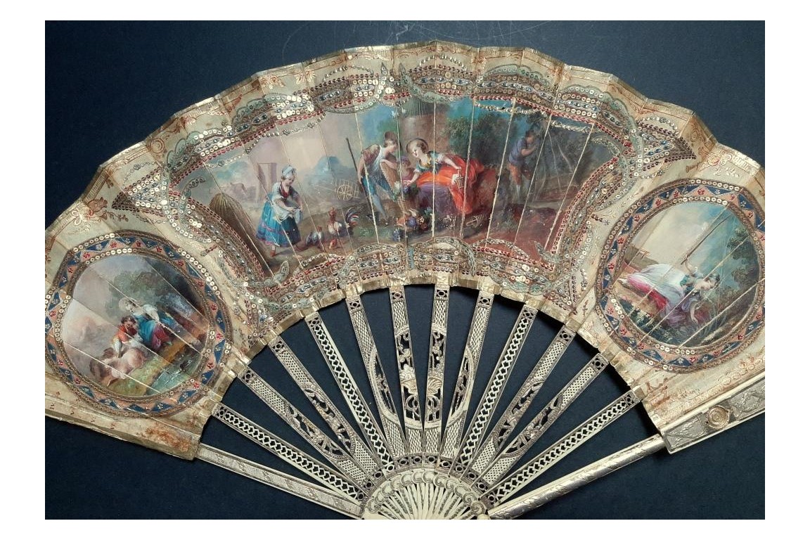 Happiness and misfortune of mankind,  Pandora fan circa 1770