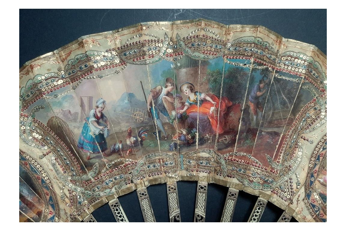 Happiness and misfortune of mankind,  Pandora fan circa 1770