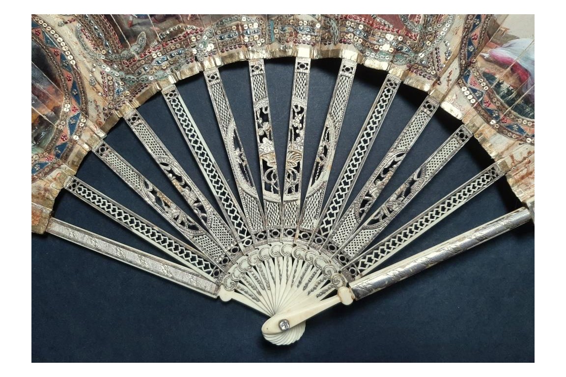 Happiness and misfortune of mankind,  Pandora fan circa 1770