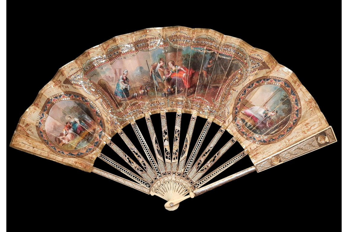 Happiness and misfortune of mankind,  Pandora fan circa 1770