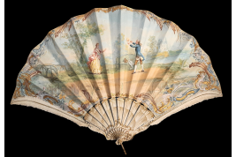 Balloon game at the castle, fan by Lucot and Rodien circa 1900