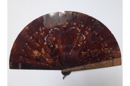 Golden tortoiseshell, fan circa 1900