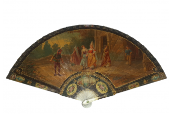 Faust meets Marguerite, fan circa 1900