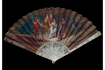 Penelope and her suitors, fan circa 1800-1820