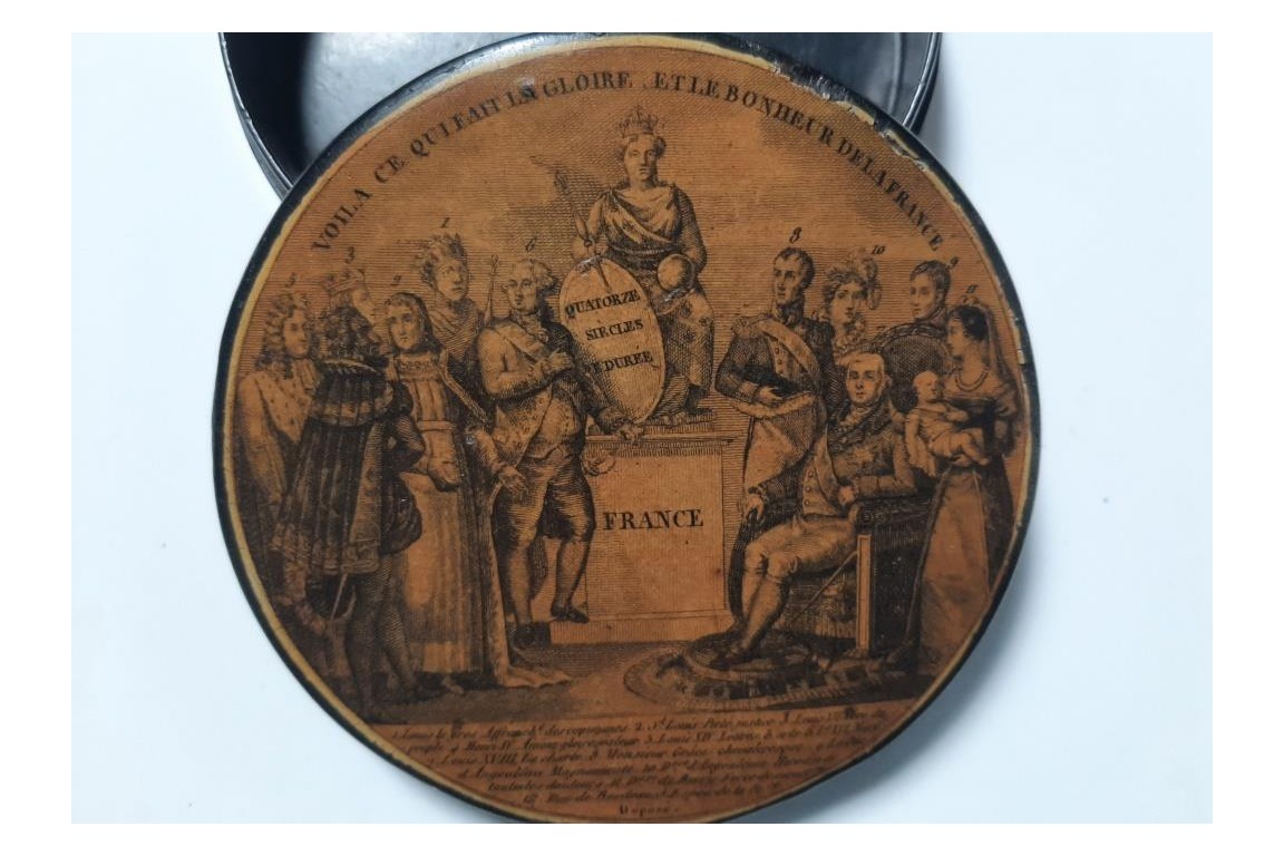 La France des Bourbon. Tabatière royaliste vers 1820