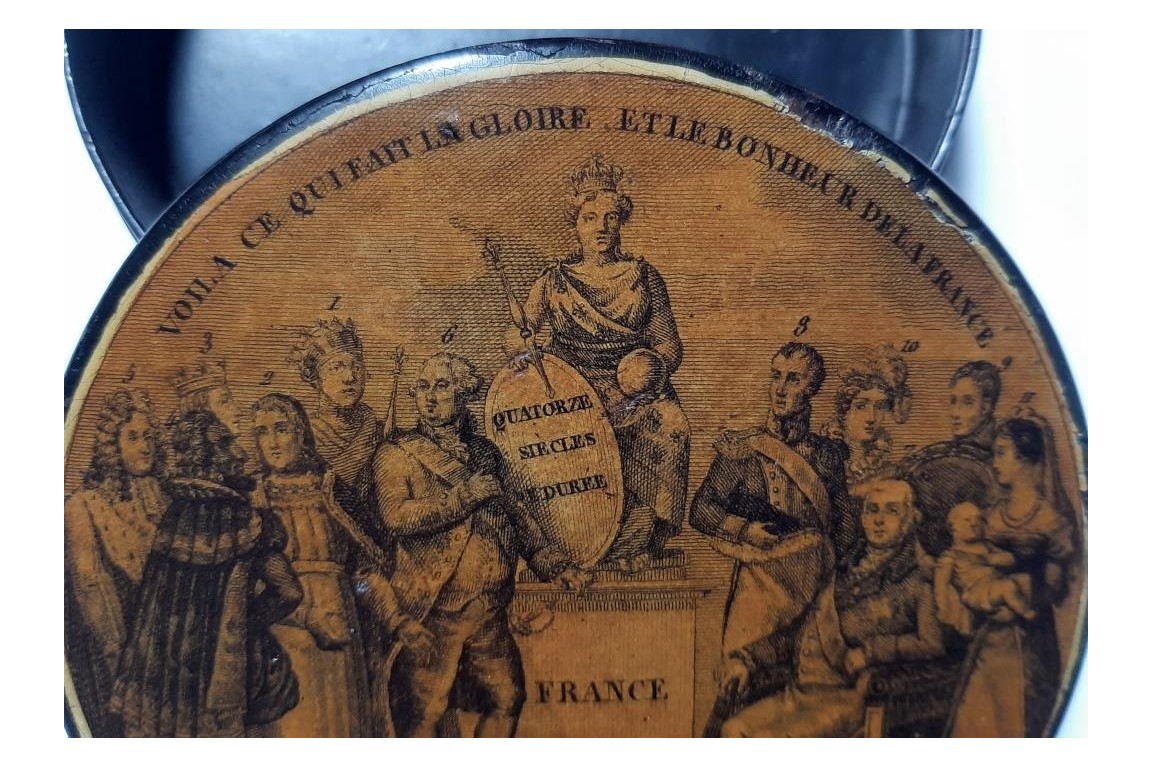 La France des Bourbon. Tabatière royaliste vers 1820