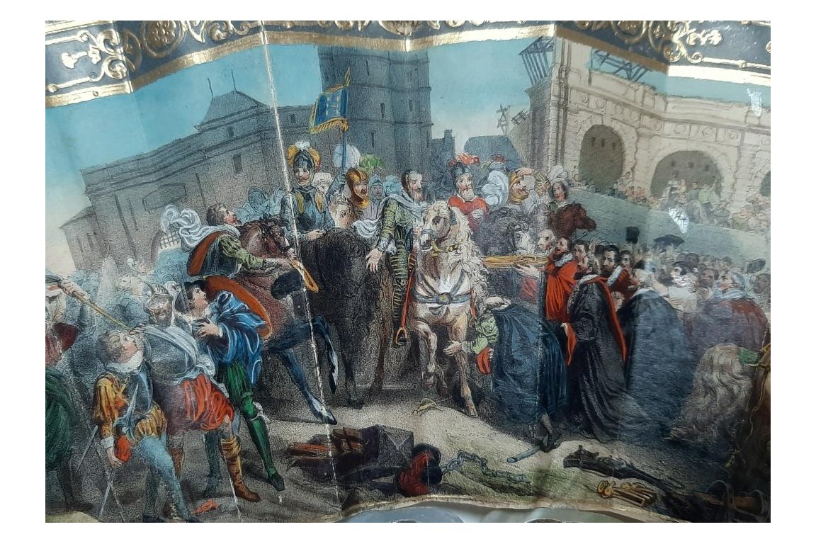 L'entrée d'Henri IV à Paris, éventail vers 1850