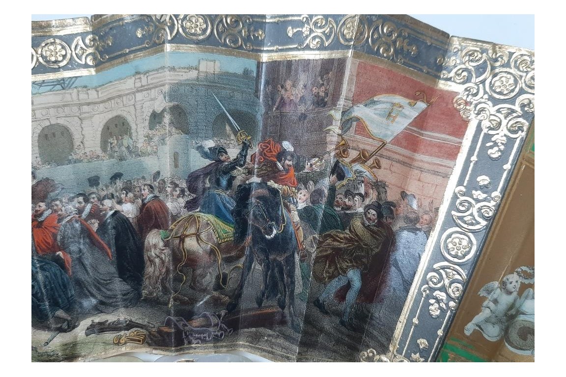 L'entrée d'Henri IV à Paris, éventail vers 1850