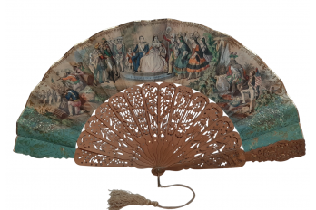 The Spanish Empire and the United States in Cuba, fan circa 1860-65