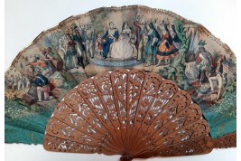 The Spanish Empire and the United States in Cuba, fan circa 1860-65