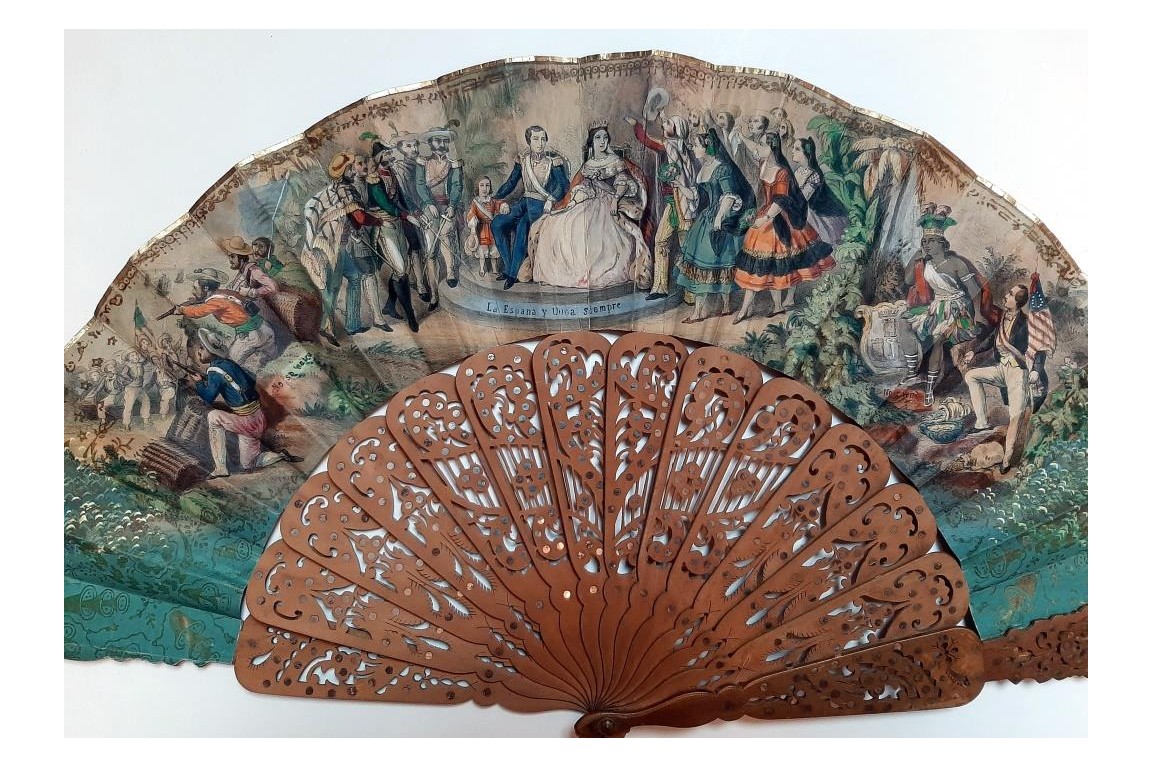 The Spanish Empire and the United States in Cuba, fan circa 1860-65