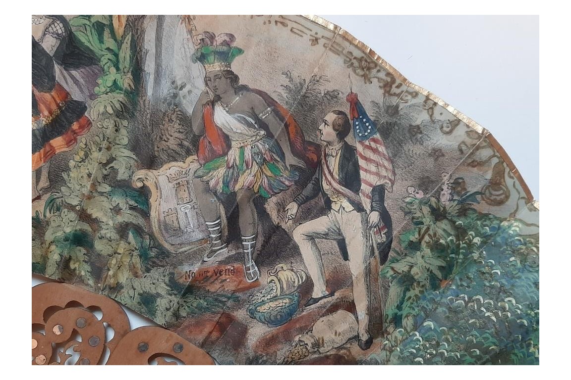 The Spanish Empire and the United States in Cuba, fan circa 1860-65