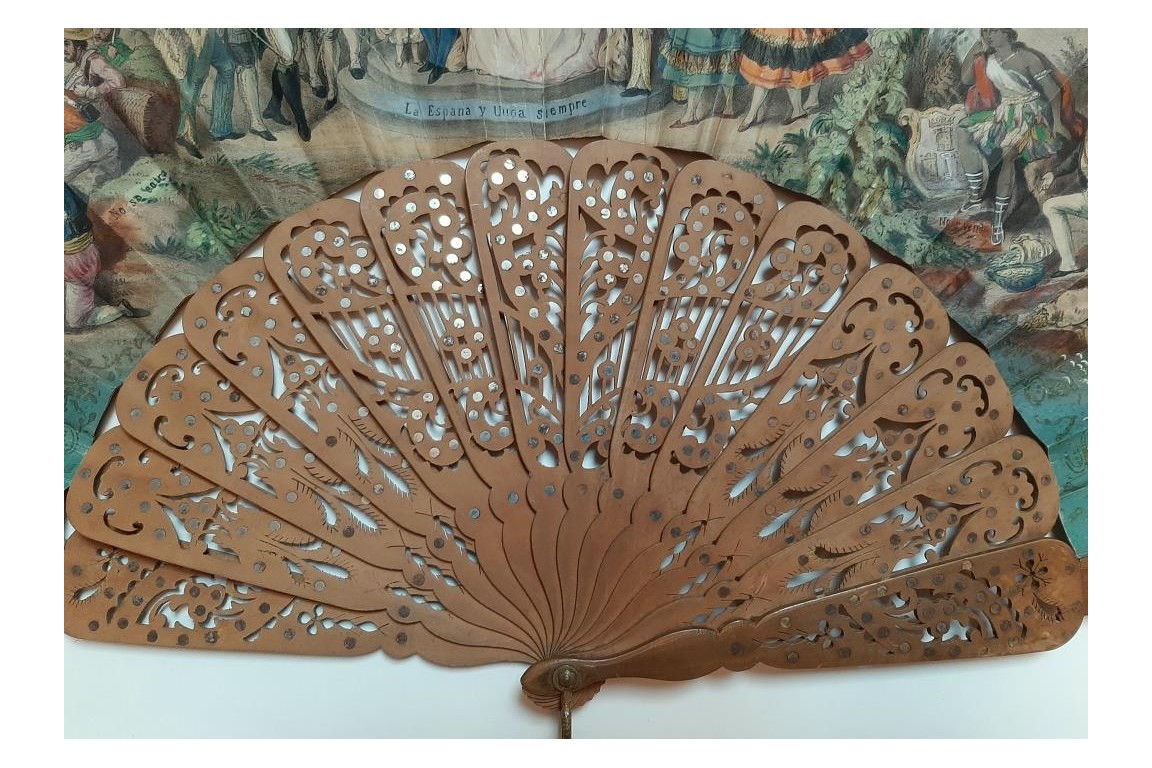 The Spanish Empire and the United States in Cuba, fan circa 1860-65