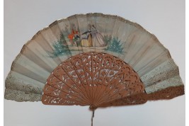 The Spanish Empire and the United States in Cuba, fan circa 1860-65