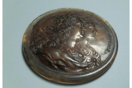 Louis XIV and Maria Theresa,  19th century medallion