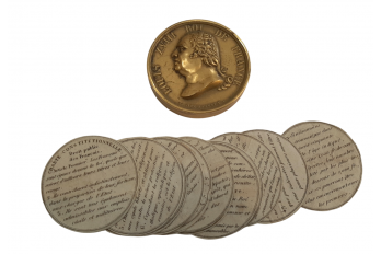 Louis XVIII et le Charte constitutionnelle de 1814, médaille-livre