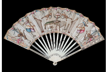 Musical instruments, fan circa 1780