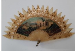 Dancing to the sound of the Italian zampogna, fan circa 1820-30