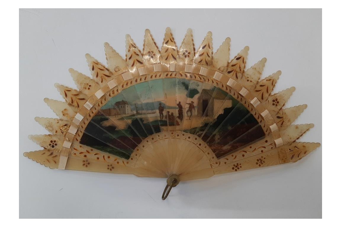 Dancing to the sound of the Italian zampogna, fan circa 1820-30