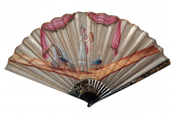 Dancer with tambourine, fan circa 1810