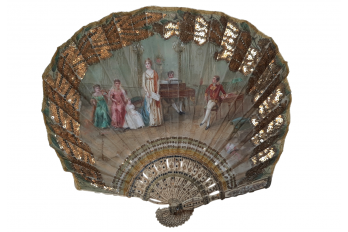 A recital during the Empire, fan circa 1900